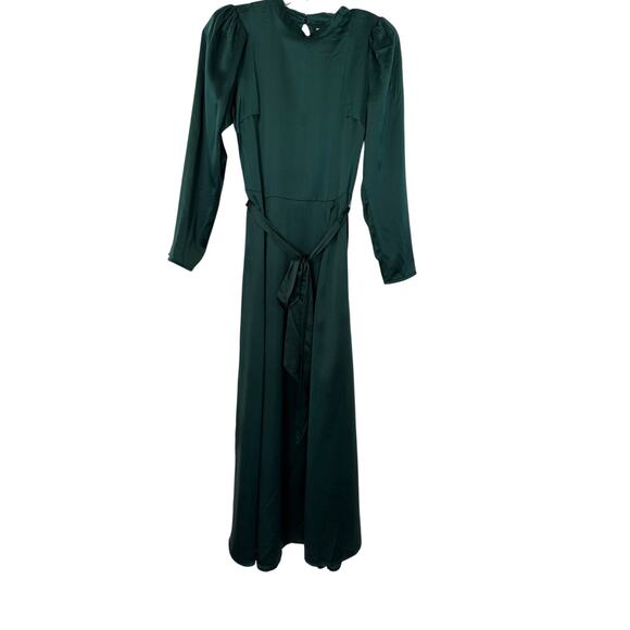 Reformation Julius Dress Silk Emerald Green Midi 4 Forest - Picture 4 of 7